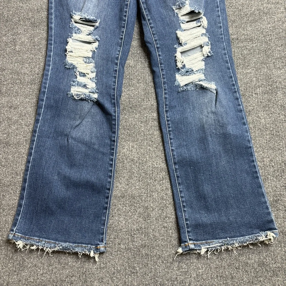 Judy Blue Jeans Women's Size 13 31 Blue Dad Jean Mid Rise Distressed Medium Wash - Picture 2 of 11